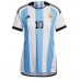 Dámy Fotbalový dres Argentina Lionel Messi #10 MS 2022 Domácí Krátký Rukáv